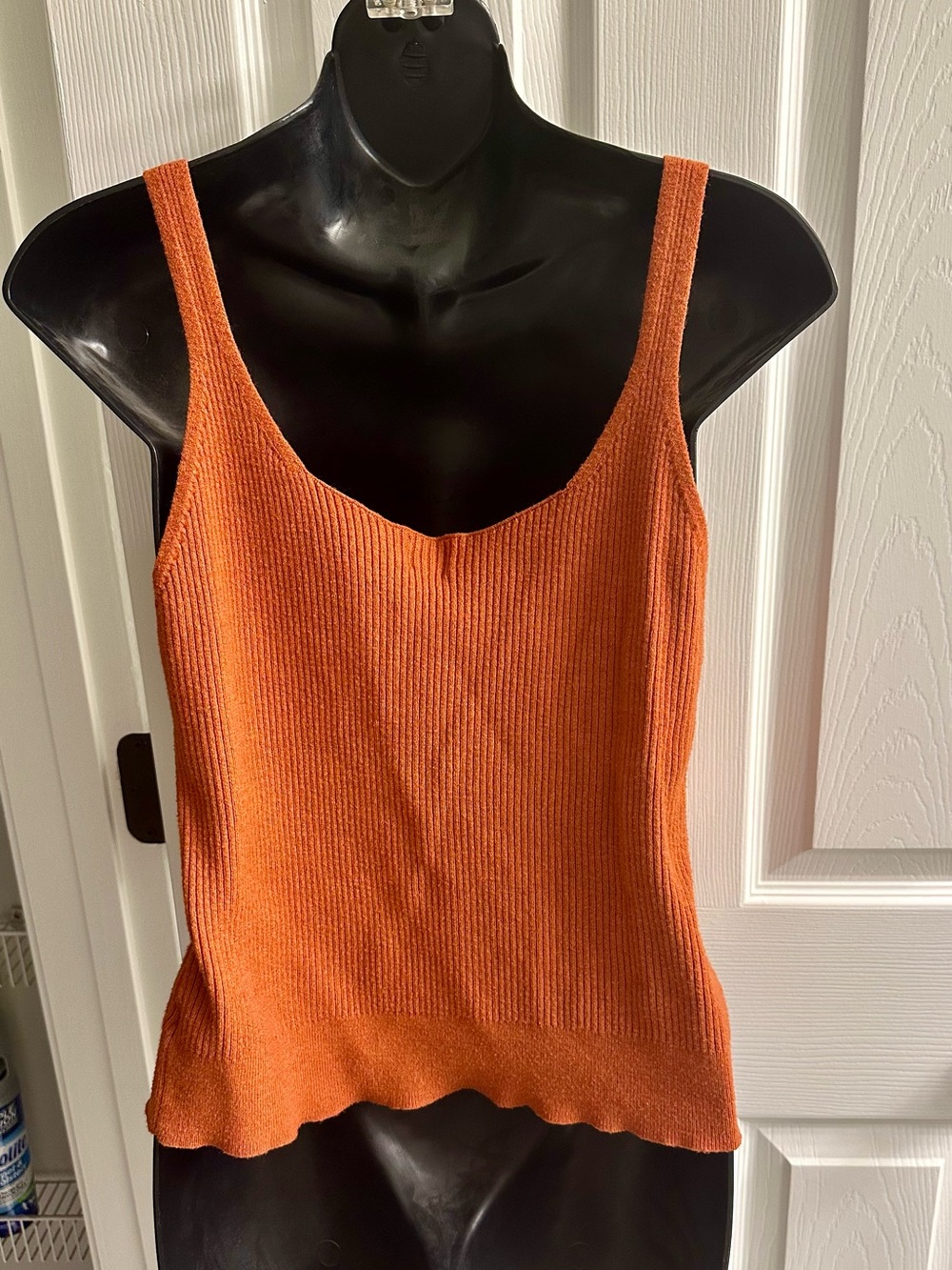 Rust Orange Tank with Ribbed Detail - Picture 2 of 4